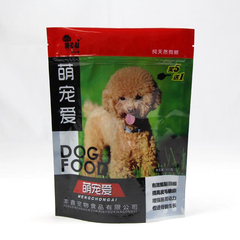 ยืนขึ้นบรรจุอาหารสุนัขพร้อมหน้าต่าง Stand Up Dog Food Packaging With Window