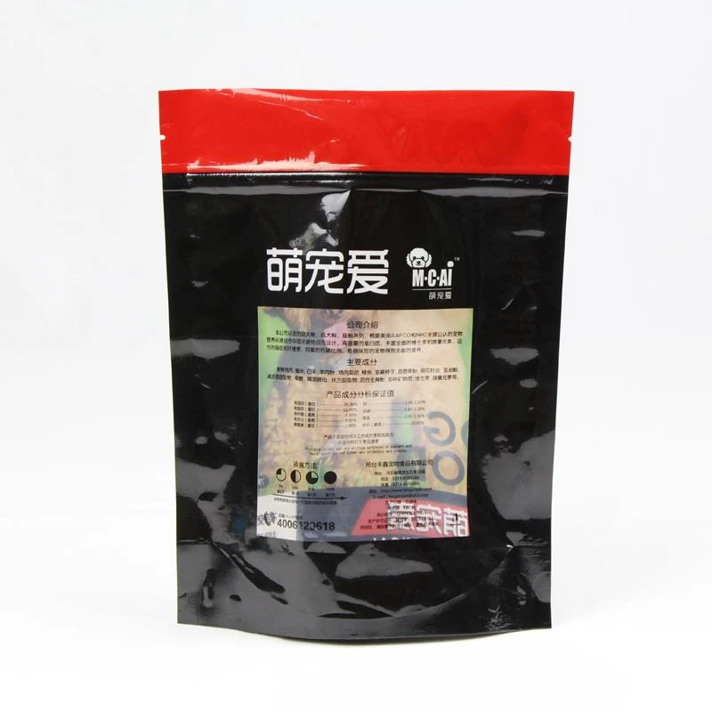 ยืนขึ้นบรรจุอาหารสุนัขพร้อมหน้าต่าง Stand Up Dog Food Packaging With Window