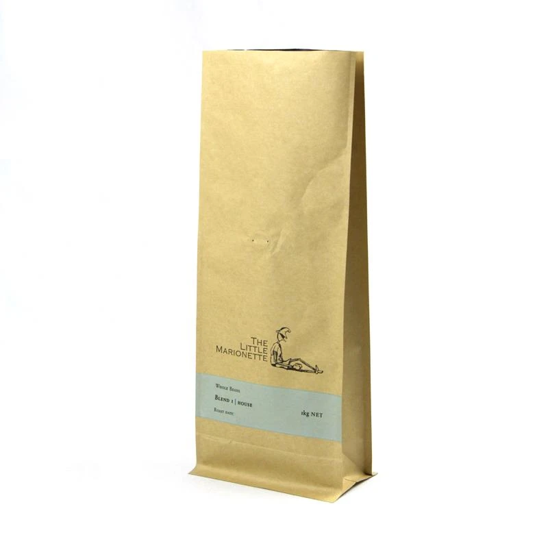 กระดาษคราฟท์ถุงอลูมิเนียมฟอยล์พร้อมวาล์ว 8 ด้านซีล Kraft Paper Aluminium Foil Bag With Valve 8 Side Sealed
