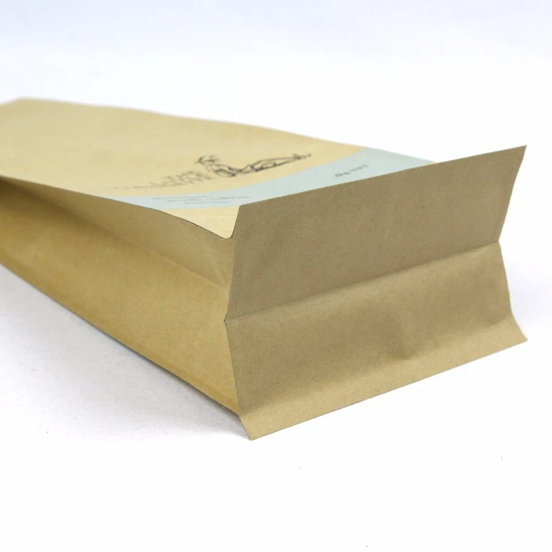 กระดาษคราฟท์ถุงอลูมิเนียมฟอยล์พร้อมวาล์ว 8 ด้านซีล Kraft Paper Aluminium Foil Bag With Valve 8 Side Sealed