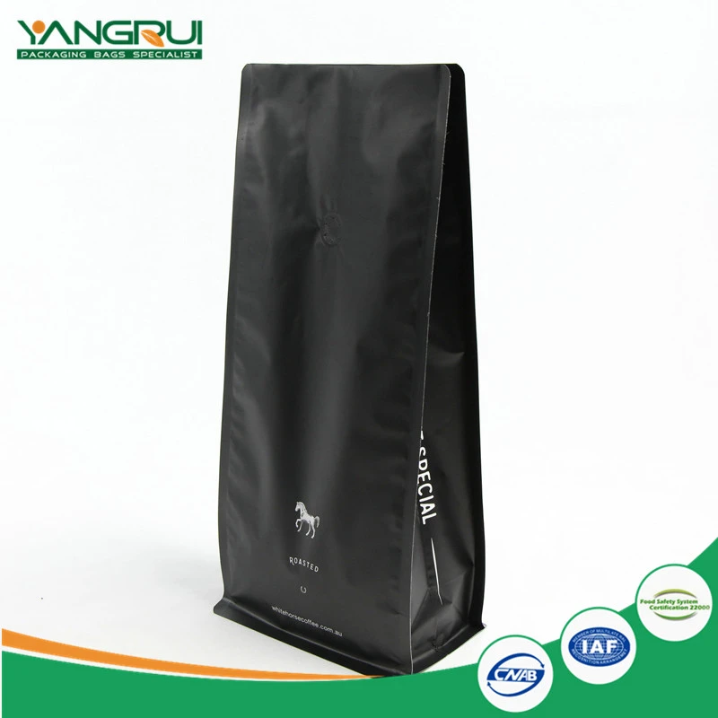 ถุงอลูมิเนียมฟอยล์กาแฟพร้อมวาล์ว 8 ด้านซีล Aluminium Foil Coffee Bag With Valve 8 Side Sealed