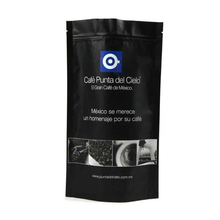 อลูมิเนียมฟอยล์ยืนขึ้นกระเป๋าซิปกาแฟ