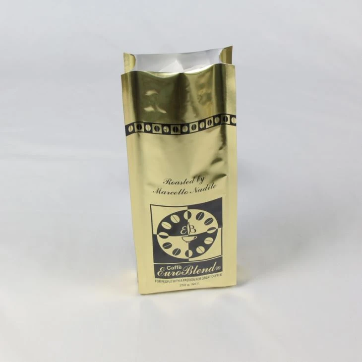 250g สามด้านซีลการพิมพ์ที่กำหนดเองอลูมิเนียมฟอยล์กาแฟถุง