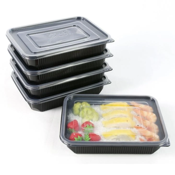 กล่องเบนโตะอาหารกลางวัน 1200 มล. PP Takeway ภาชนะบรรจุอาหารพร้อมฝาปิด