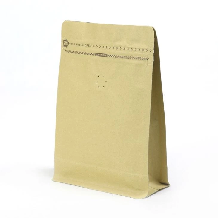 500G Flat Bottom Coffee Bean Packaging Bags With Valve