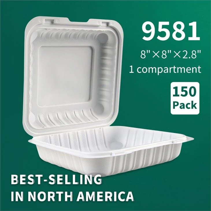 YR9581 America Hot Sale Disposable Take Out Clamshell ภาชนะบรรจุอาหารไมโครเวฟกล่องอาหารกลางวันบานพับ