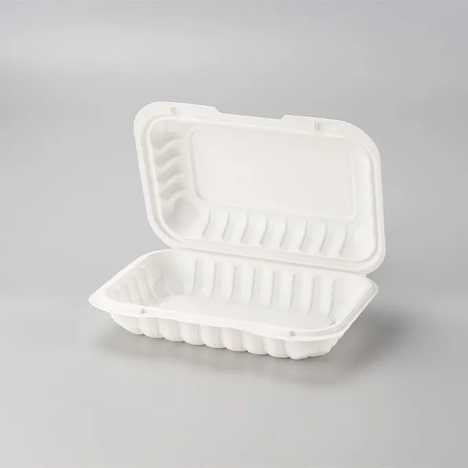 6x9 นิ้วสีขาว Pp ไมโครเวฟภาชนะบรรจุอาหาร Takeout อาหาร To Go กล่องอาหารกลางวันพลาสติก Reusable Clamshell ภาชนะอาหาร