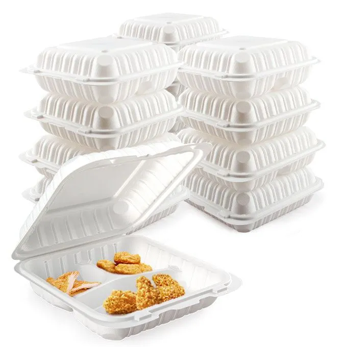 ราคาโรงงาน Black Square บานพับฝาพลาสติก Take Out บรรจุภัณฑ์อาหารกล่องไก่ทอดกล่องอาหารสำหรับ Deli Shop