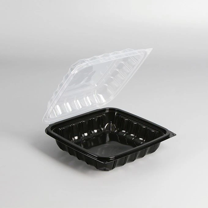 Hot Seller 9x9x1inch Hinged Food Container Microwavable Takeaway Lunch Box Disposable Food Container With Locking Lid