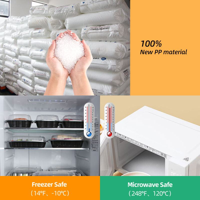 4 ช่อง LeakProof วางซ้อนกันได้ ไมโครเวฟ อาหารเกรด Takeaway พลาสติกเก็บภาชนะบร...
