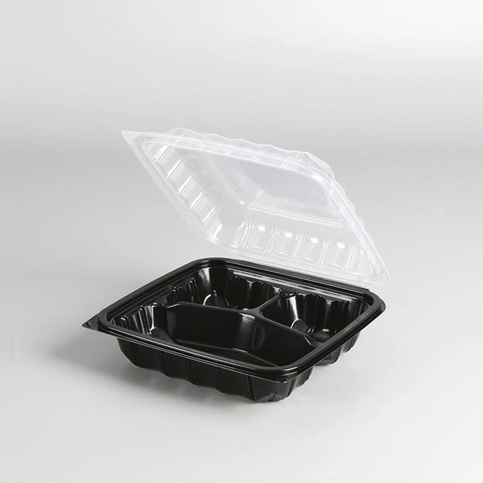 รายการใหม่อาหารอาหารกลับบ้านกล่องอาหารกลางวันพลาสติกทิ้งภาชนะ Takeaway สองสี To Go ภาชนะบรรจุอาหารสำหรับร้านอาหาร
