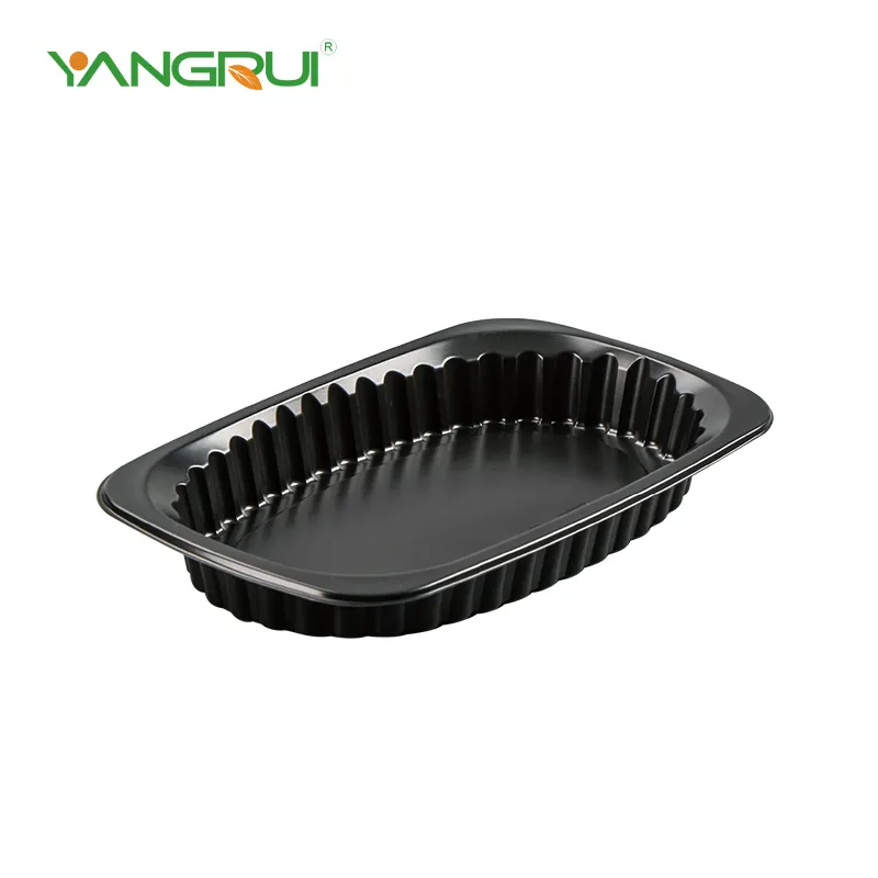 ถาดอาหารพลาสติกสีดำ